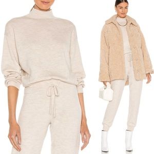 NWT Alice + Olivia Mattie Blouson Pullover Sweatshirt Wool Sweater Size L